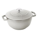 Staub La Cocotte 24 cm round Cast iron French oven white truffle