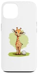 Coque pour iPhone 13 Jolie balle de golf girafe pour un moment ludique