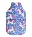 Vagabond BUBBLE UNICORNS Fleece 2 LITRE Hot Water Bottle & Cover