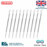 3DS XL Stylus White & Silver Metal Retractable Touch Pen for Nintendo 10 Pack