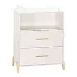 Commode Joy naturel 2 tiroirs 1 niche avec dispositif à langer babyprice - color