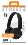 STREETZ C200 Headphones with microphone  foldable  USB-C  black