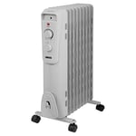 Zanussi 2000W/2KW Oil Filled Radiator, 9 Fin Portable Electric Heater - White, Adjustable Thermostat with 3 Heat Settings, Safety Cut-off, 20 m sq Room Size, ZOFR5004, 2 Year Guarantee