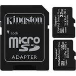 Kingston 2x 32 Gb Micro Sd Minneskort Canvas Select Plus 100mb/s