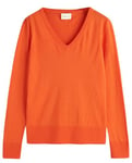 GANT Col en V en Maille Fine Sweater, Pumpkin Orange, XS Femme