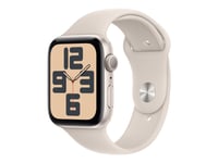 Apple Watch Se (Gps) - 2A Generation - 44 Mm - Stjärnljusaluminium - Smart Klocka Med Sportband - Fluoroelastomer - Starlight - Bandstorlek: M/L - 32 Gb - Wi-Fi, Bluetooth - 32.9 G