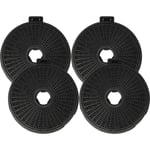 Vhbw - 4x Filtres à charbon actif compatible avec Teka cc 485 isla, cl 90, cc 40, D4C, db 1 60, cl 90 Studio Line, cnl 9610 hotte aspirante - 20 cm