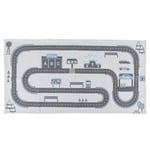 Tapis Enfant "Circuit" 70x140cm Blanc & Gris