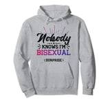 Nobody Knows I'm Bisexual Funny Pride LGBTQ Graphic Pullover Hoodie