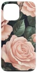 Coque pour iPhone 13 Pro Max Blush Rose Bloom Dark Garden Design