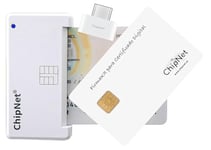 ChipNet Lecteur d'identification électronique 3.0 et 4.0 + Carte cryptographique certifiée numérique * pour Windows 10 et 11 FIRMAKIT * Entreprise espagnole avec Support après-Vente *