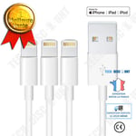 Lot de 3 câbles USB Produits Apple iPhone iPad iPod Transfert Données Vitesse Élevée Compatibilité USB XS XR 8 7 6 Plus Rapide