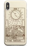 The Moon Tarot Card Cream Slim Phone Case for iPhone Xs TPU Protective Light Strong Cover with Psychic Astrology Fortune Occult Magic