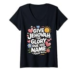 Womens Jehovahs Witness 2025 Year Text Give Jehovah Glory JW ORG JW V-Neck T-Shirt