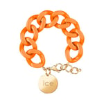 ICE-WATCH Jewellery - Chain Bracelet - Flashy Orange - Gold - Bracelet Mailles XL de Couleur Orange pour Femmes Fermé d'Une Médaille Dorée (020926)