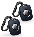 SURITCH for AirTag Holder, 2 Pack Protective Case for AirTag with Karabiner