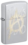 Zippo Briquet Tempête - Punk's Not Dead - Blanc Mat Imprimé Texturisé - Rechargeable, Garanti à Vie - Flamme Ajustable - Boîte Cadeau - Métal - Fabriqué aux USA, Unique