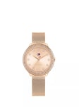 Tommy Hilfiger Women's Crystal Bezel Mesh Strap Watch