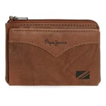 Pepe Jeans Jacket Porte-Monnaie avec Porte-Cartes Marron 11 x 7 x 1,5 cm Cuir by Joumma Bags, Marron, Talla única, Porte-Monnaie avec Porte-Cartes