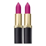 2 x L'Oreal Paris Color Riche Matte Lipstick - 472 Purple Studs
