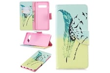 Magunivers Coque et étui téléphone mobile Etui en pu feuille de papier pour l'impression motifs motif plumes votre samsung galaxy s10 plus