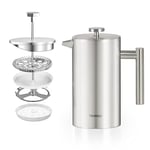 Blumtal - Cafetiere A Piston 1L (5 Tasses) Cafetière à Piston En Inox - French Press Coffee - 3 Tailles Disponibles