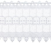 Plauener Spitze by Modespitze 68264_32_e Rideau cantonnière à Motif 100% Polyester Blanc Hauteur 45 cm