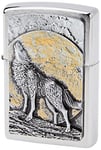 Zippo Lighter Wolf at Moonlight Emblem