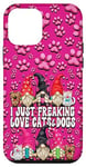 Coque pour iPhone 12 mini Pink Paw Print Gnome Pattern For Women Cat And Dog Lover