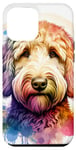 iPhone 15 Plus Yellow Labradoodle Dog Watercolor Artwork Case