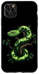 Coque pour iPhone 11 Pro Max Amoureux Drôles De Python D'arbre Vert, Serpents, Reptiles