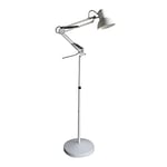 Wonderlamp - Lampadaire articulé Avati, lampe sur pied blanc, hauteur réglable, corps et tête articulée, 1 ampoule E27