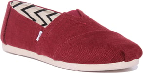 Toms Alpargata Heritage Canvas Espadrille Shoes Cherry Womens Size 3 - 8