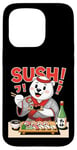 Coque pour iPhone 15 Pro Ours polaire blanc mangeant des sushis mangeant des sushis Kawaii Anime