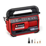 Einhell Compresseur hybride PRESSITO 18/25 Hybrid Power X-Change (18 V, 11 bar max., kit de 3 adaptateurs inclus) Livré sans Batterie ni Chargeur