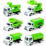 YongnKids Mini Truck Toy Sets for 3 4 5 6+ Year Olds Kids- (Construction Truck- 6 Pack) (Alloy Metal Fire Truck Model Car Toys- 6 Pack) (Educational Die-cast Car Model Set - Garbage Trucks- 6 Pack)