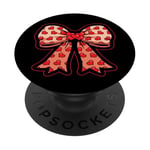 Valentines Day Coquette Bow Cute Heart Ribbon Love Retro PopSockets PopGrip Adhésif