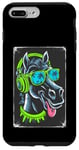 Coque pour iPhone 7 Plus/8 Plus Cheval cool avec écouteurs et vibrations tropicales