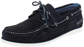 Tommy Hilfiger Homme Chaussures Bateau TH Boat Shoe Core Suede Daim, Bleu (desert Sky/Antique Blue), 40