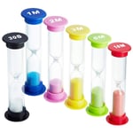 Sand Timer 6 färger Timglas Sandglas Sand Klocka Timer 30 sek / 1 min, 2 min, 3 min, 5 min / 10 min För klassrumsspel hemmakontor, tandborst timer