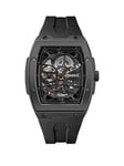 Ingersoll 1892 The Rim Automatic Mens Watch With Black Skeleton Dial And Black Pu Strap