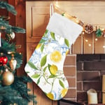 Julklapp, personliga julklappsstrumpor 2-pack Barock Gult Citron 45,7 cm Julstrumpor Hängande Ornament Eldstad för Träddekoration