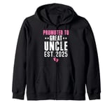 Promoted to Great Uncle 2025 It's A Girl - New Uncle 2025 Zip Hoodie