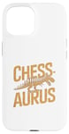 Coque pour iPhone 15 Chessaurus Jeu d'échecs amusant Dinosaure T-Rex Joueur d'échecs