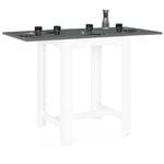 Idmarket - Table haute de bar extensible dona 2 à 4 personnes blanche plateau gris 65-130 cm