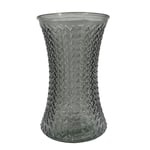 Textured Geometric Hand Tied Vase Dove Grey Glass Flower Vase Jar (20cm)