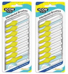 Icon Optim 8's - 2 Packs of 8 Interdental Brushes Size 4 Yellow