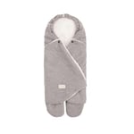 Nuvita 9100 Cuddle | Chancelière universelle pour poussette avec capuche réglable | Parfait de 0 à 10 mois (80 cm) | Résistant aux températures jusqu'à 8°C, à l'eau et au vent | Gris clair/Blanc