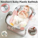 Baby Bath Tub Foldable Bathtub, Newborn Baby Plastic Bathtub with cushion pad Fo