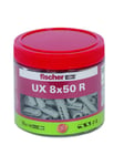 Fischer Universal plug UX 8 x 50 R with rim tin (75 pcs.)